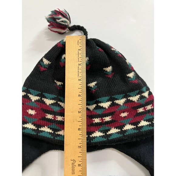 Turtle Fur Women's Black Knit Beanie With Ear Flaps & Tassel - Picture 8 of 8